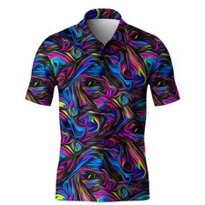 NEW Obnoxious Golf Polo Shirt Neon Wave Mens 5XL Short Sleeve 6910