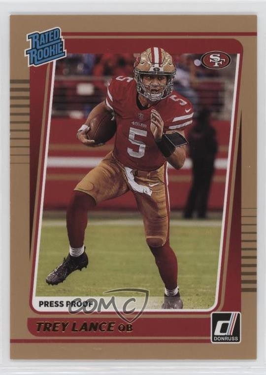 2021 Panini Donruss Rated Rookie Press Proof Bronze Trey Lance #254 10dj