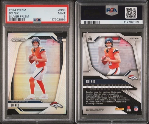 2024 Prizm - Bo Nix - Silver Prizm - PSA 9