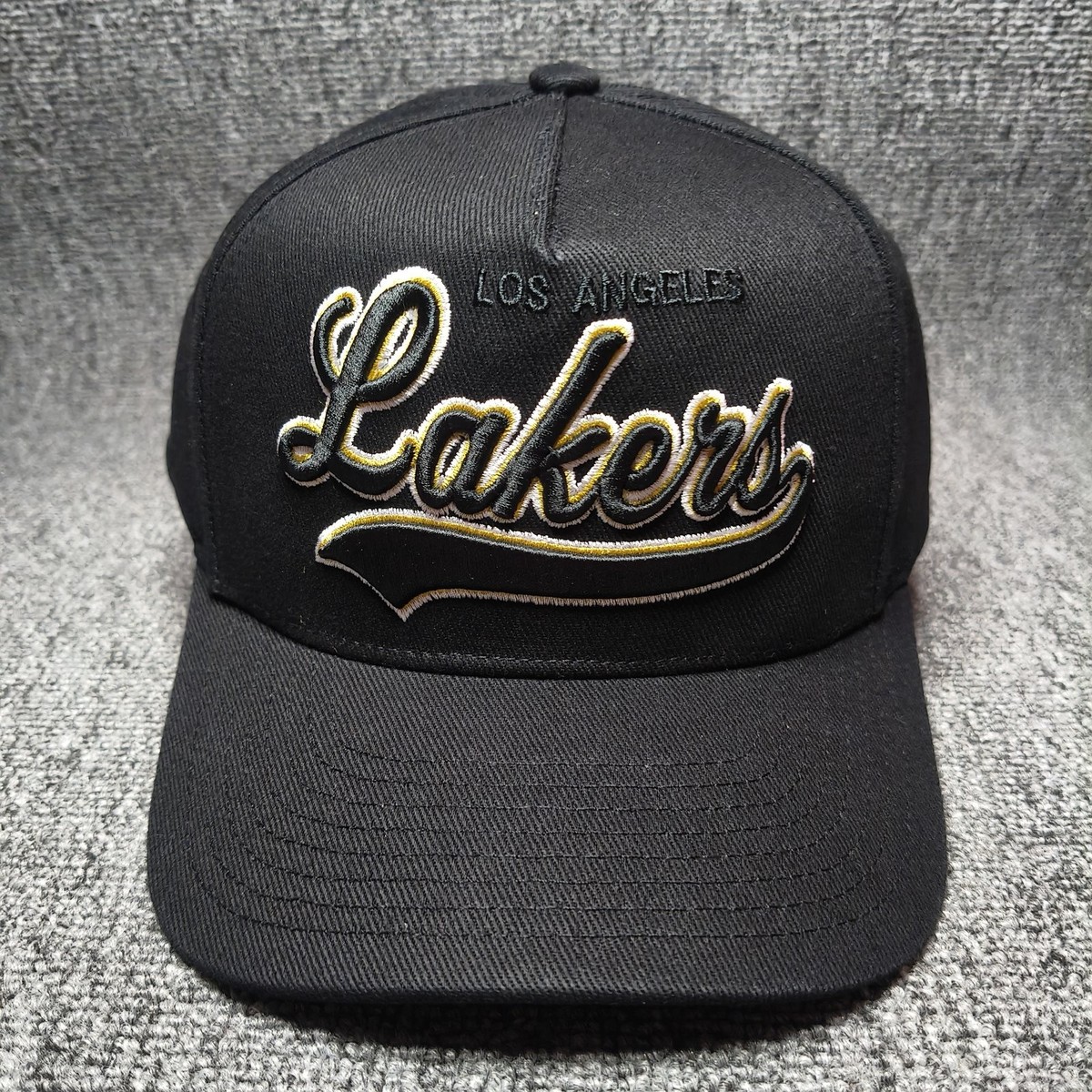 Mitchell & Ness Los Angeles Lakers NBA Black Snapback Hat Script Logo