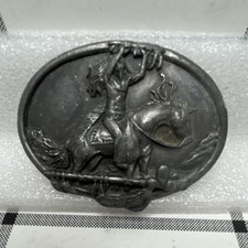 Vintage 1984 Siskiyou Pewter Belt Buckle Native American Tribute R-29 USA Made