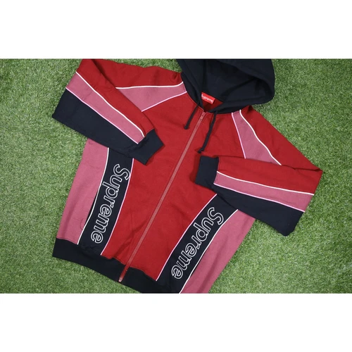 Sweat à capuche Supreme Track Panneled Zip Upo Cardinal taille M