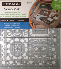 Fiskars ScrapBoss Embossing 12x12 Stencil Set - Dreamy - 12-6620 - NEW