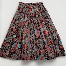 Vintage 80s print skirt Worthington Bright Aztec Colors Pockets Size 14P Pleated
