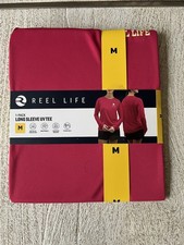 Reel Life Women's Long Sleeve UV Tee UPF 50 Moisture Wicking Red M