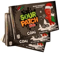 SOUR PATCH KIDS Holiday Coal Sour Candy Pack of 3 Gummy Treats 3.1oz Each