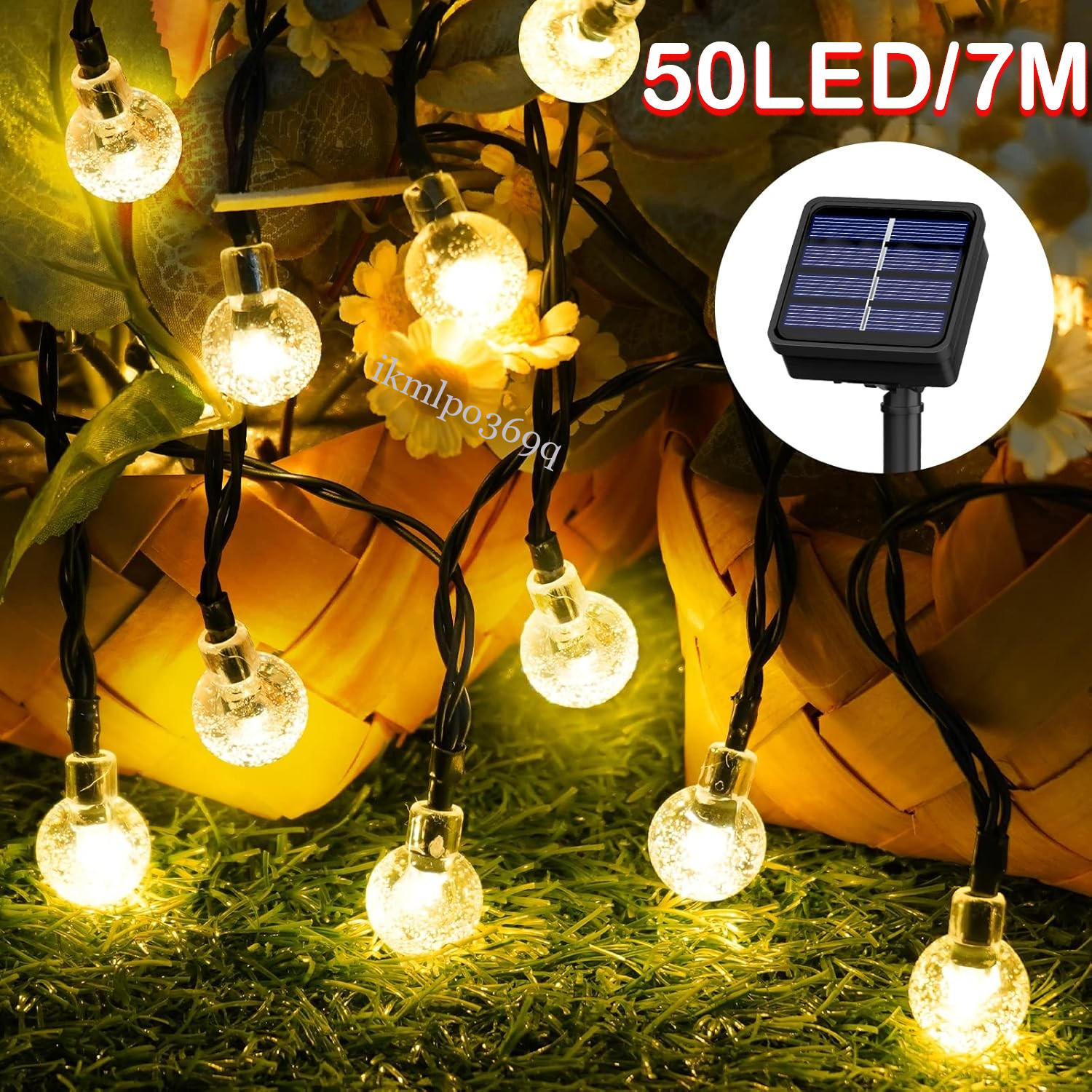 Solar Garden String Lights Outdoor Waterproof 50LED 23Ft Solar Fairy Lights