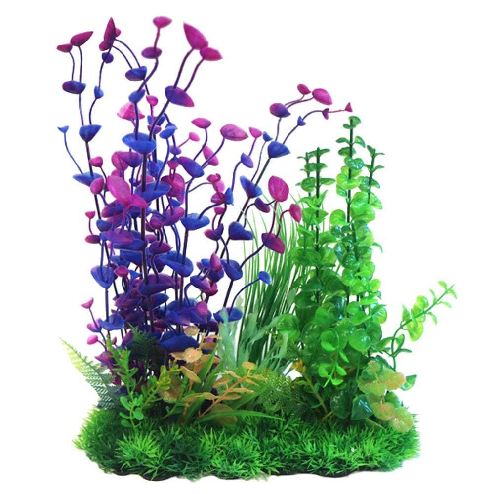 Betta Choice Purple & Green Combi Plastic Aquarium Fish Tank Plant 33cm