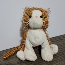 GANZ Webkinz Orange Striped Alley Cat Plush HM042 1 Blue Eye 1 Green Eye NO CODE