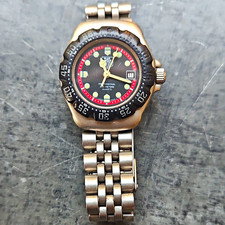 TAG Heuer Professional Quartz 200m Diver Black Dial Date Steel Bracelet
