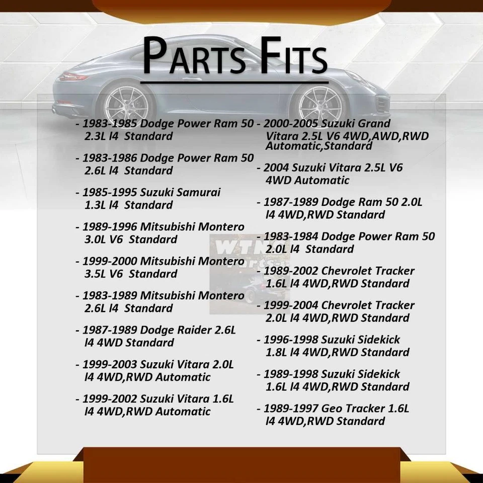 Fits 1989 1990 1991 Chevrolet Tracker GMB Front Shaft All Joints Universal Joint - Image 2 of 4