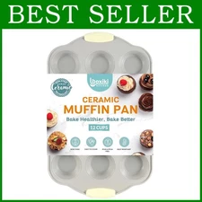 Ceramic Coated Muffin Pan - 12 Cup Professional Tray