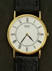 Vtg 1992 SEIKO Slim (5mm) Men's 32mm Quartz Watch Date Gold White Roman Numerals