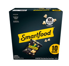 Smartfood Popcorn White Cheddar Flavored Popcorn Snacks, 0.625 oz Bags, 10 Count