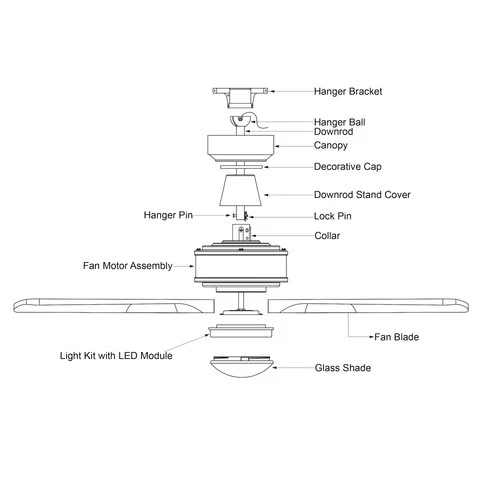 Vaxcel Lighting F0111 Curtiss 52" 3 Blade Indoor / Outdoor 3000K - White - Picture 2 of 12