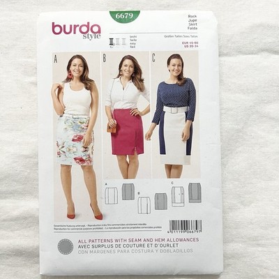 Burda Style 6679 Skirt Sewing Pattern Plus Size US 20-34 EU 46-60 Uncut