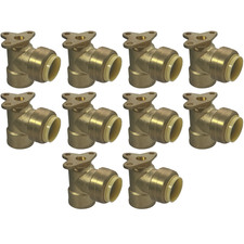 10 Pack XFITTING 3/4" Push Fit x 3/4" Female NPT Drop Ear Elbow, Lead Free Brass