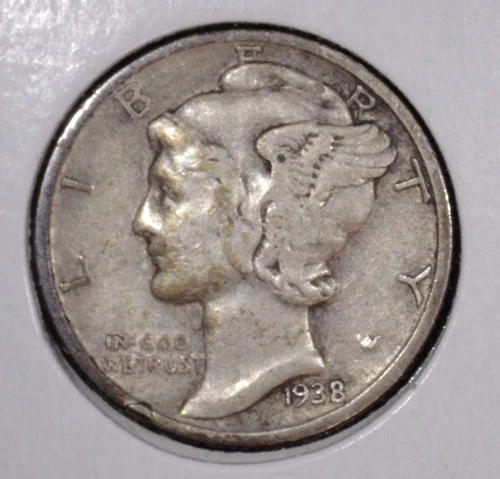 1938 S Mercury Dime  90% Silver FINE LOT 36