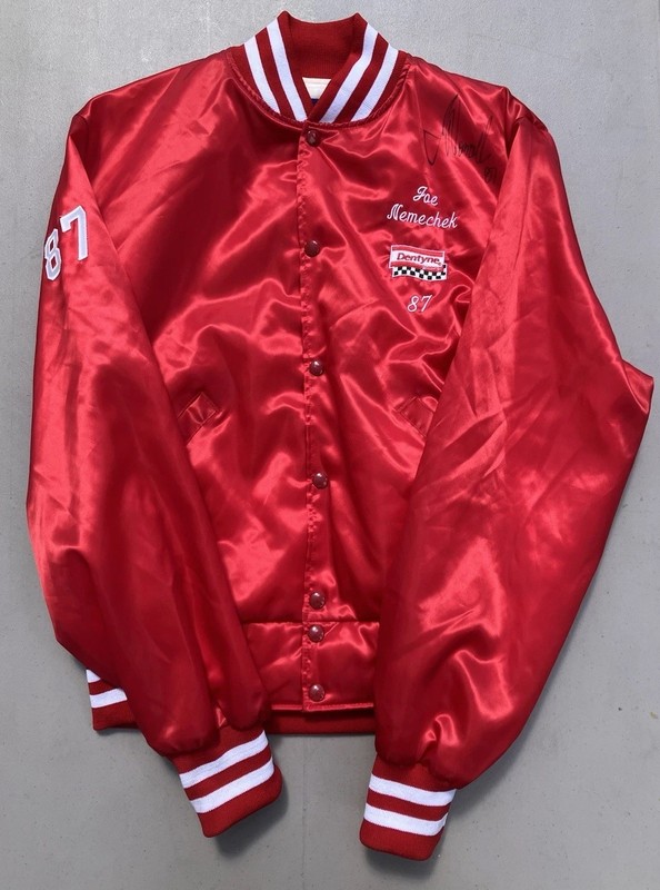 Vintage NASCAR Dentyne Racing Jacket Signed Joe Nemechek Holloway Made In USA 