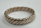 9ct Rose & White Gold Twisted Spiral Wedding Band Ring UK Size P US Size 7.5