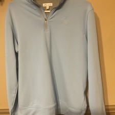 Peter Millar Perth Performance 1/4 Zip Blue Pullover Top Sz Medium