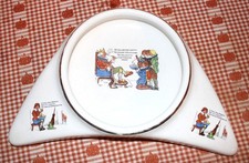 Antique 1900  s Underwood High Chair Porcelain Baby Plate Dish Children Playing