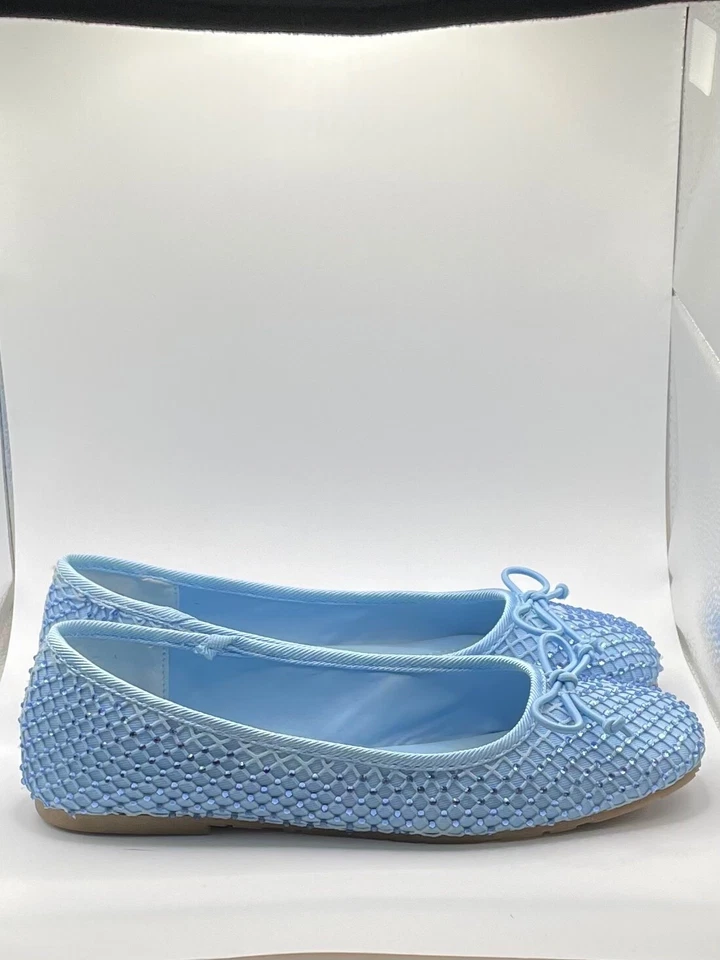 Ballet Kenneth Cole Reaction Elstree malla con joyas plano azul cielo talla 7M Foto 2 de 4