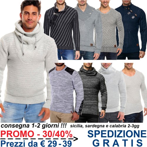 Pullover Maglione da Uomo di Lana Invernale Pesante Giacca in Maglia Grossa  Moda | eBay