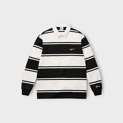 即発送 25SS Supreme Nike Stripe Rugby ブラック Supreme x Nike Stripe Rugby Black Red Purple 3colors Size S