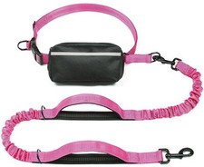 Hands Free Dog Leash with Zipper Pouch Dual Padded Handles and Durable Bungee...