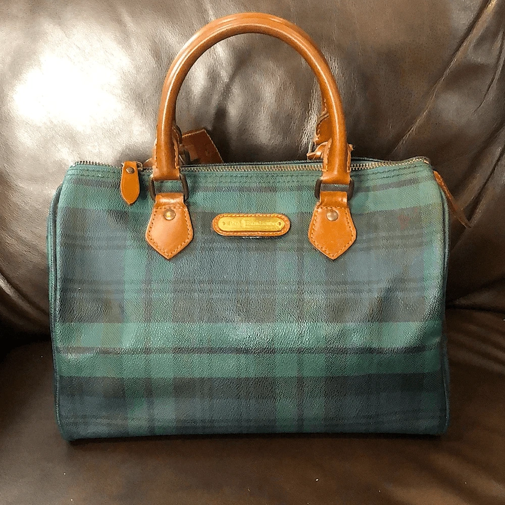 RALPH LAUREN Black Watch Plaid Speedy Small Boston Bag Vintage | eBay