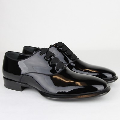 alexander mcqueen black dress shoes ALEXANDER MCQUEEN Size 10 Black Leather Lace Up Shoes
