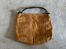 Borse In Pelle Hobo Bag - Crocodile Textured - Made in Italy Genuine Leather
