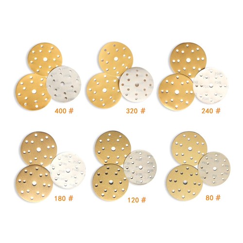 6"(150mm)15 Holes Flocked Yellow Sanding Disc Self-adhesive Sandpaper 40-1000P - Picture 3 of 5