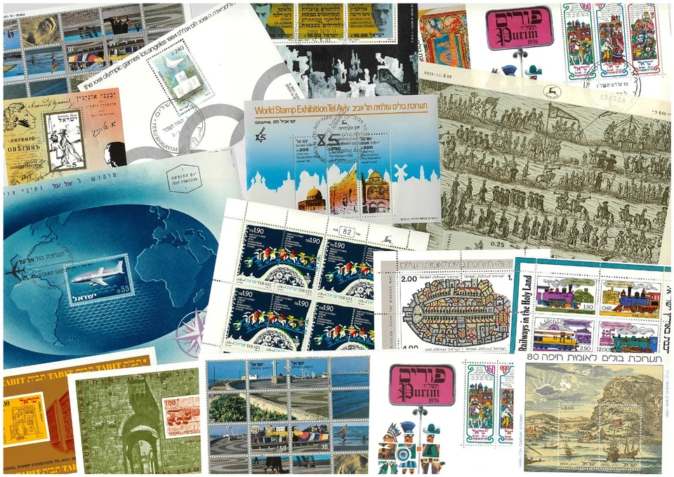 Israel Selection of 35 Diff. Mint Unhinged & 21 Diff CTO Stamp Miniature Sheets  - Image 2 of 2