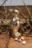 "Osterhase \"Sterngucker\", Hase Aus Resin, H 18 Cm, Farbe Gold, Osterdeko Hase"