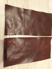 Red OxBlood Vintage Aged x2 100% Italian leather 9"x4.5" offcut 1.1mm Craft