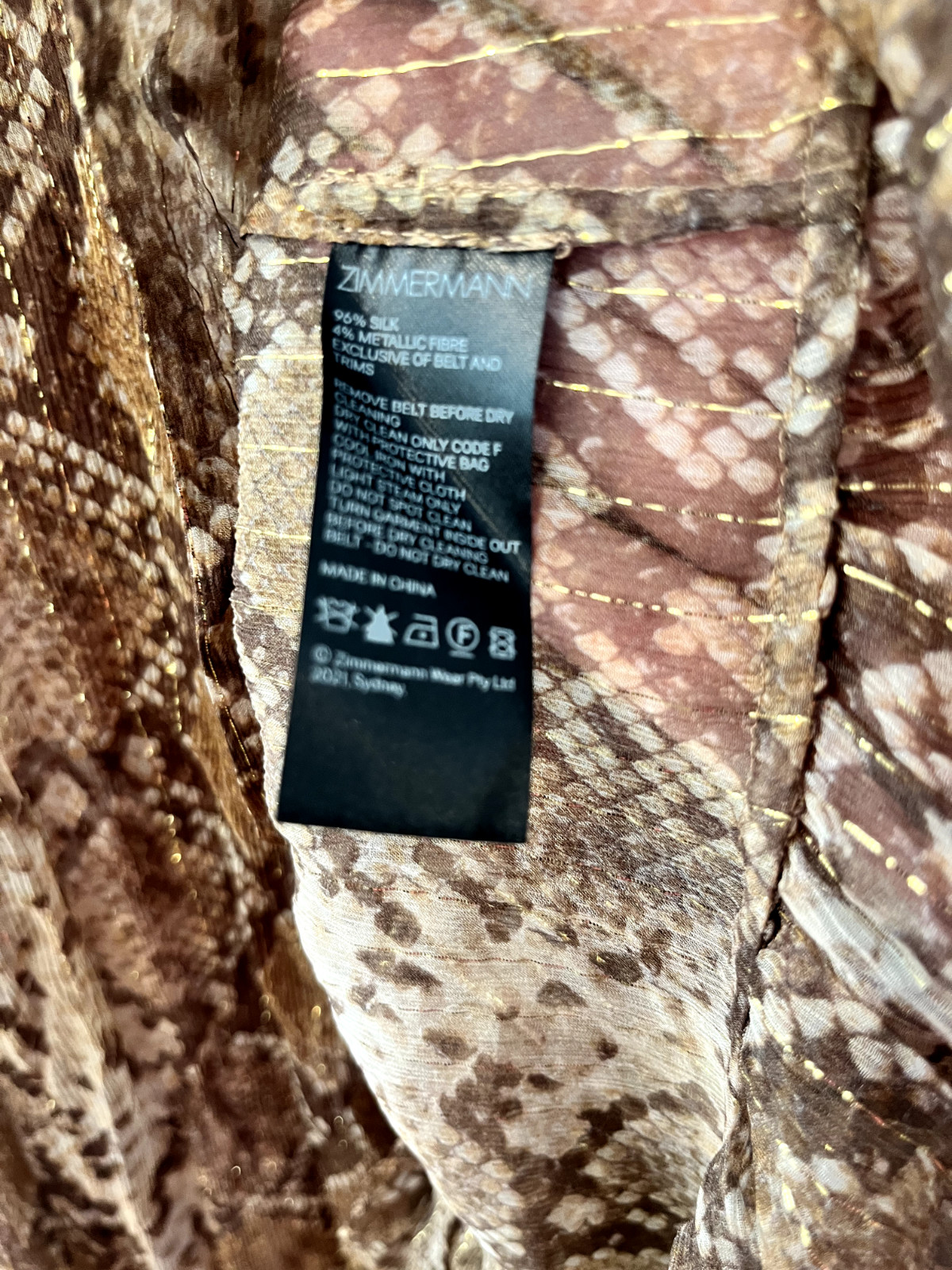 Zimmermann RARE Wild Botanica Python Silk Midi Dr… - image 9