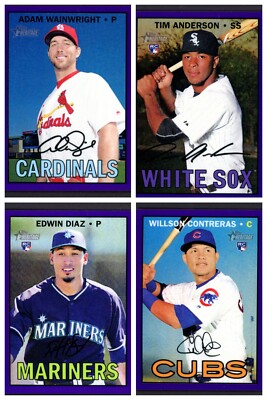 2016 Topps Heritage Baseball Inserts - Actual Scans of Cards