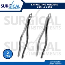 Extracting Forceps Set of 2 - 53L & 53R - Surgical Dental Instruments German GR