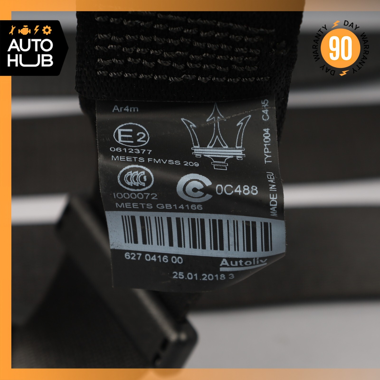 14-22 Maserati Ghibli SQ4 M157 Rear Left or Right Side Seat Belt Black OEM 41k