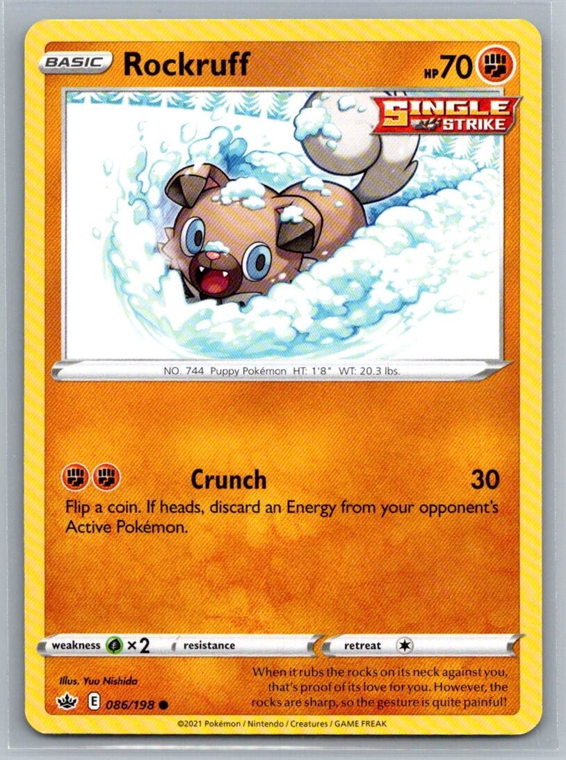 Rockruff 86/198 Chilling Reign Common Pokémon TCG 2021