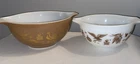 Vintage Pyrex Early American Brown Gold Cinderella Bowls  # 442, 441