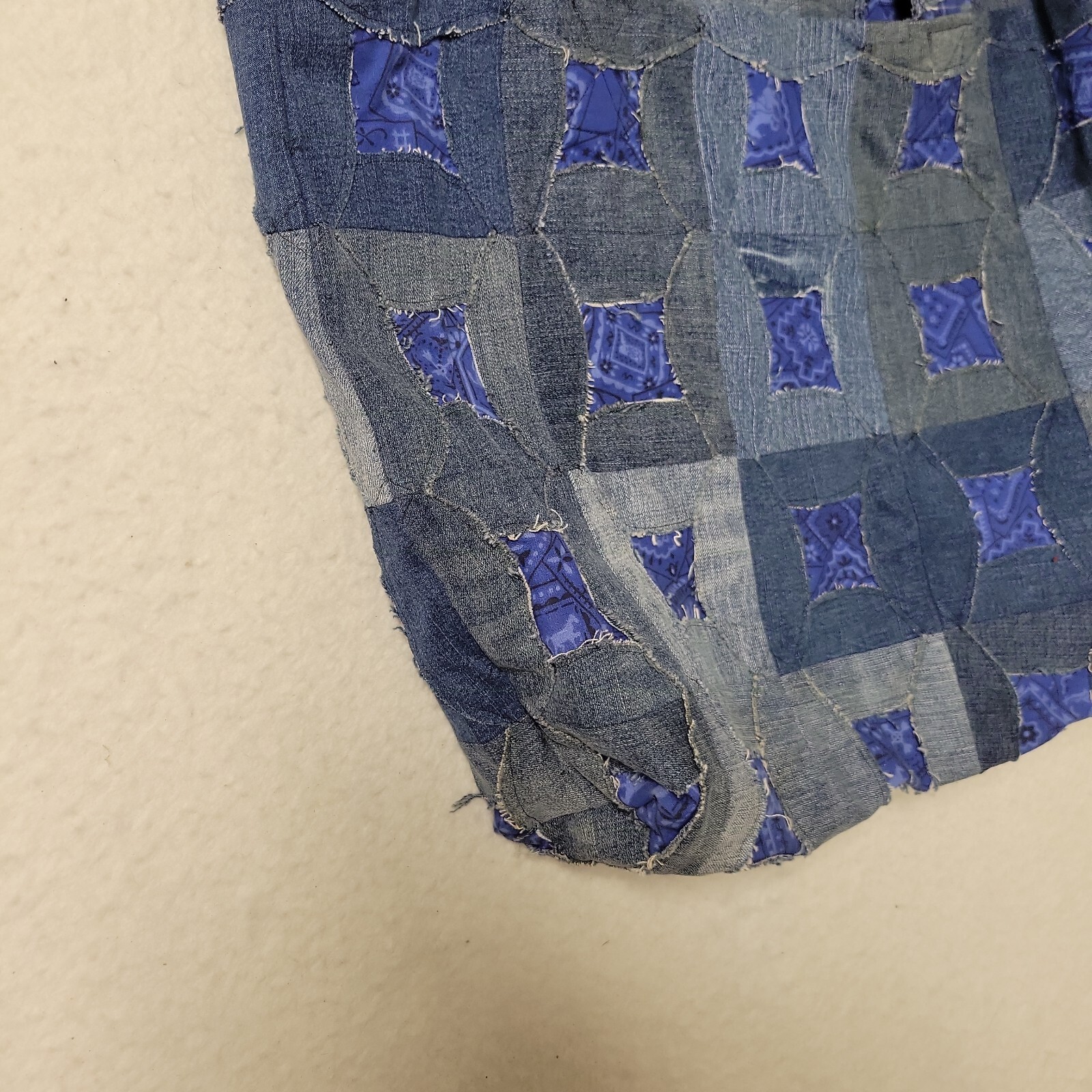 Large Handmade Patchwork Denim Tote Bag Purse Han… - image 5