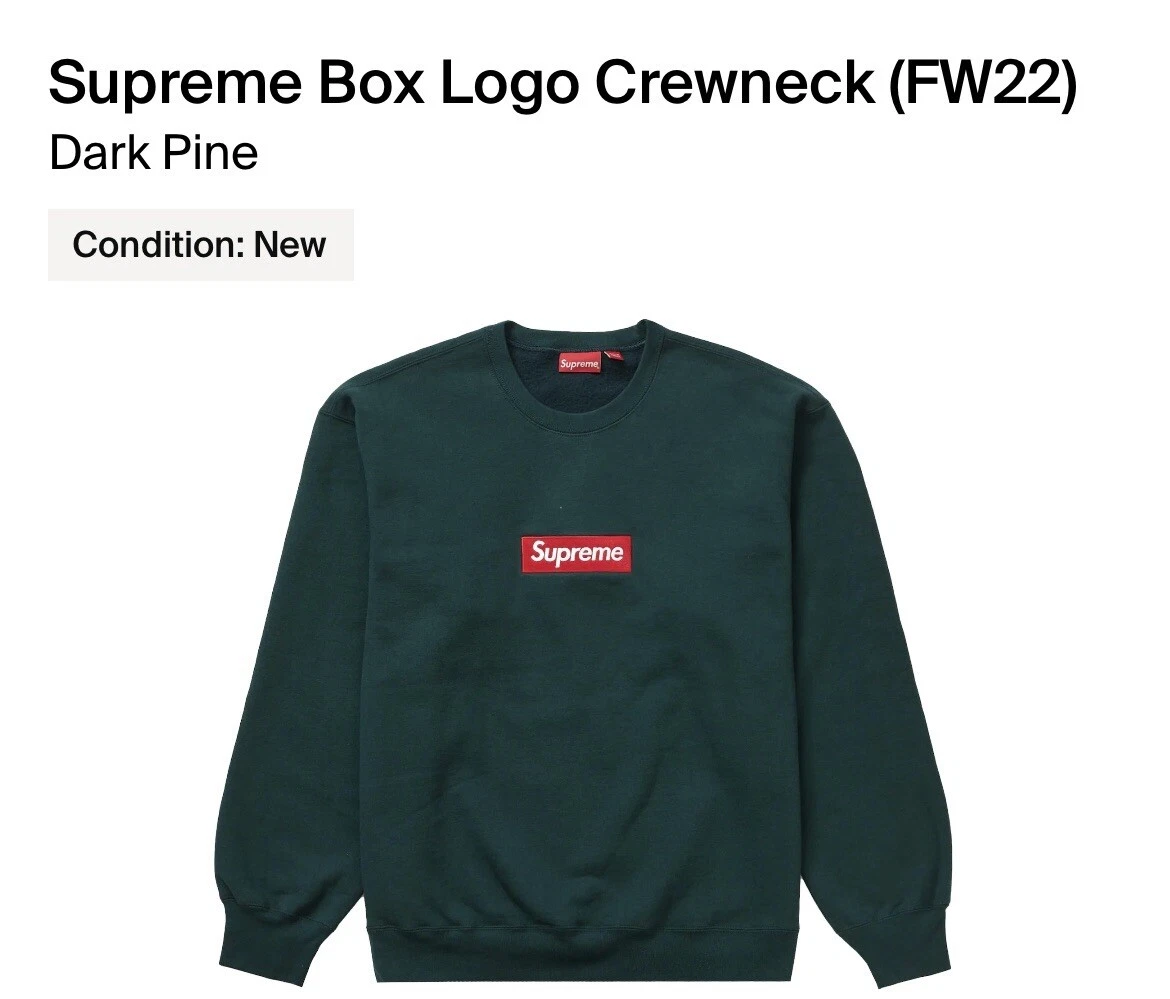 サイトでは販売し Supreme Box Logo Crewneck Dark Pine - トップス