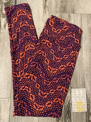 Lularoe Leggings OS One Size Beautiful Colorful Purple Orange Amazing Print New