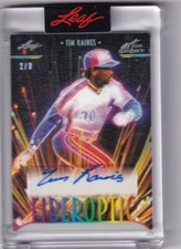 2023 Leaf Art of Sport TIM RAINES Silver Fiberoptic AUTO #'d 2/3 SSP