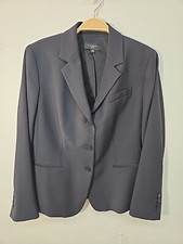 Talbots Women's Size 12P Navy Blazer Lined Wool Blend