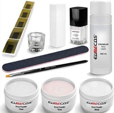 Acrylic Nail Kit Powder clear rose white Liqu...