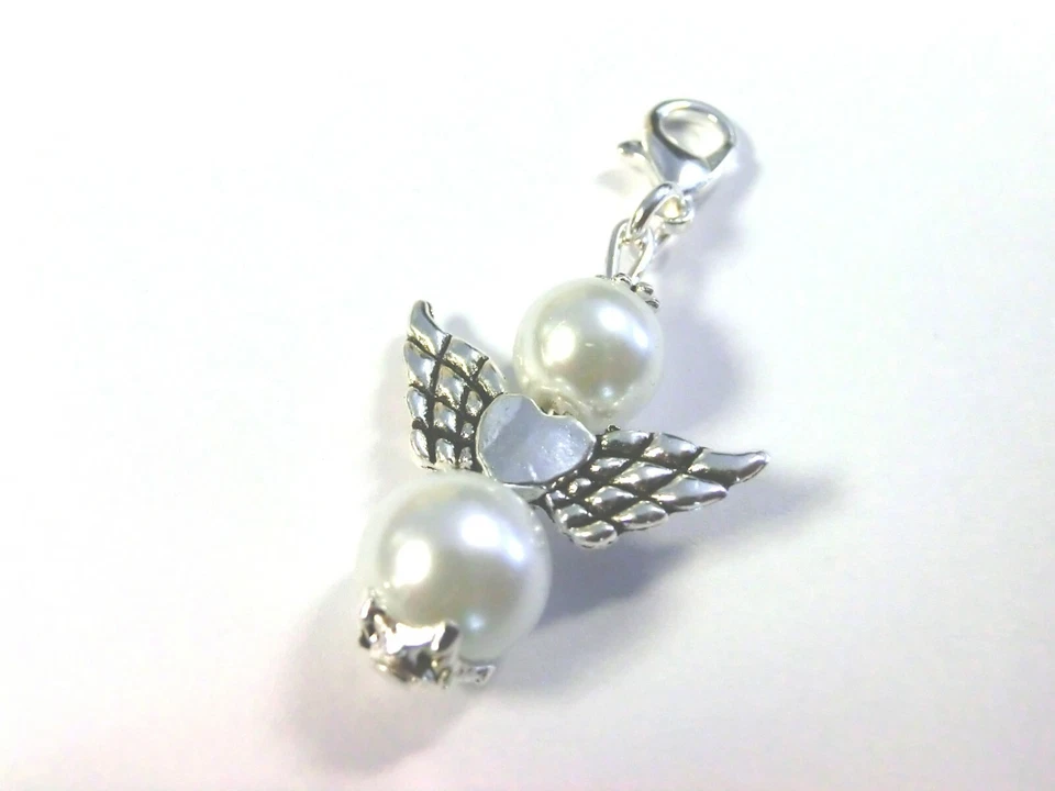 50 Schutzengel weiß Perlen Bastelset Gastgeschenk Hochzeit Engel Taufe Herz S12 - Bild 2 von 4